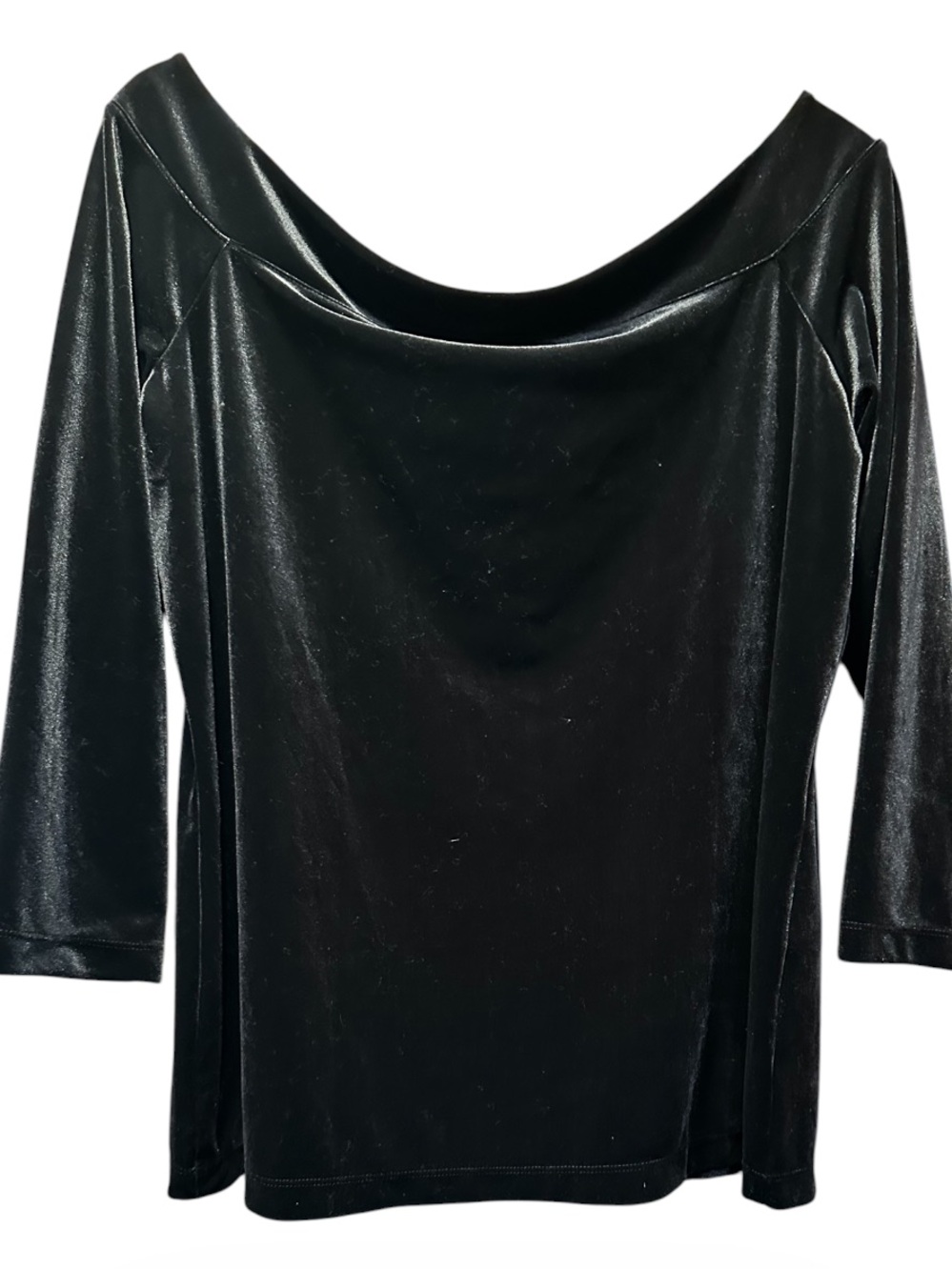 Ann Taylor Factory Black Velvet Off Shoulder Blouse